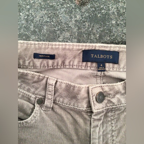 TALBOTS Heritage Grey Corduroi Straight Cut Pants - US 4 - Picture 3 of 4